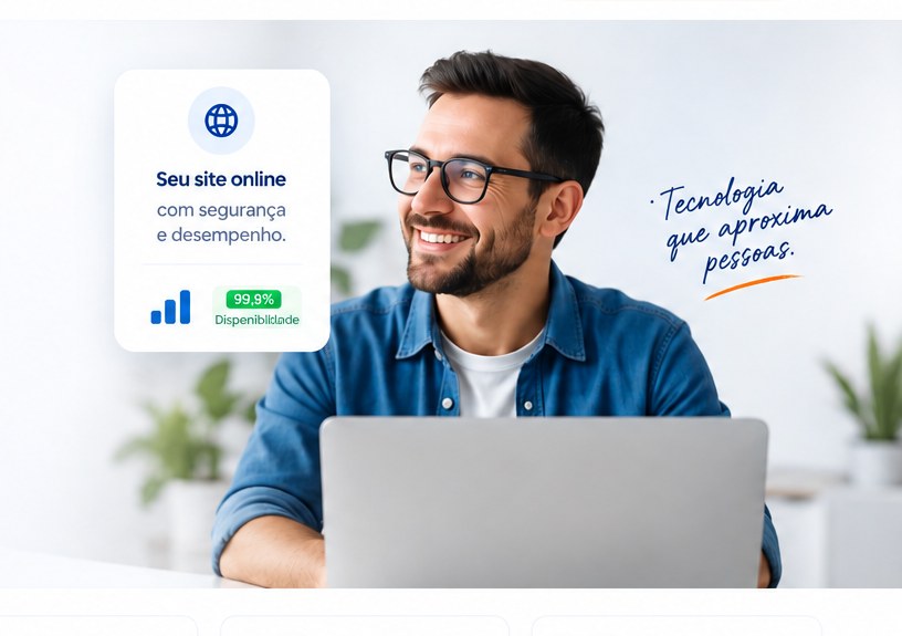 Ambiente de trabalho moderno representando soluções digitais